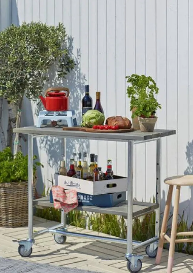 Bijzettafel vuren geimpregneerd - Urban met plank zwart 50 x 100 x 90 cm