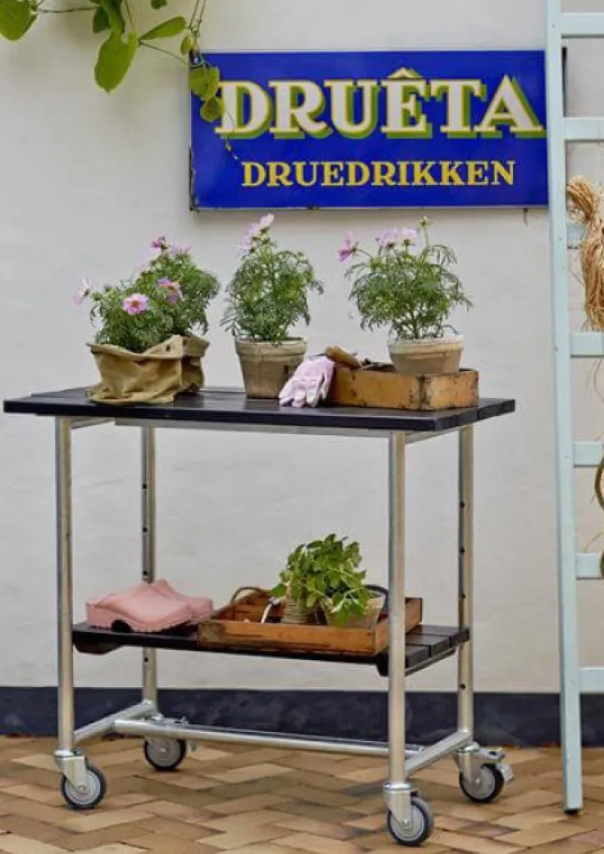 Bijzettafel vuren geimpregneerd - Urban met plank zwart 50 x 100 x 90 cm