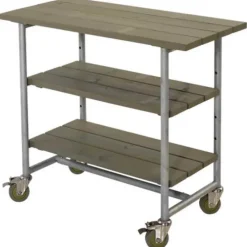 Bijzettafel vuren geimpregneerd - Urban met twee planken grijsbruin 50 x 100 x 90 cm