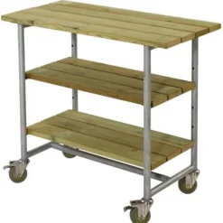 Bijzettafel vuren geimpregneerd - Urban met twee planken 50 x 100 x 90 cm