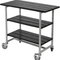 Bijzettafel vuren geimpregneerd - Urban met twee planken zwart 50 x 100 x 90 cm