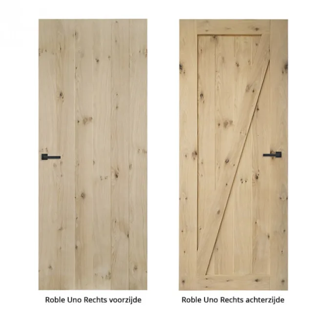 Binnendeur - Cabana Roble - Uno rechts - onbehandeld eiken toplaag