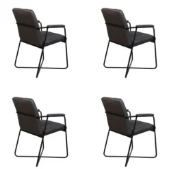 Bo Lundgren Eetkamerstoel - Henry - lederlook Soft antraciet (4 stuks)