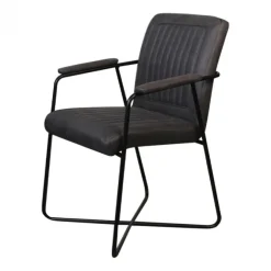 Bo Lundgren Eetkamerstoel - Henry - lederlook Soft antraciet (4 stuks)