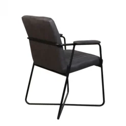 Bo Lundgren Eetkamerstoel - Henry - lederlook Soft antraciet (4 stuks)