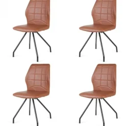 Bo Lundgren Eetkamerstoel - Apollo - leer Vintage cognac (4 stuks)