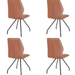 Bo Lundgren Eetkamerstoel - Apollo - leer Vintage cognac (4 stuks)