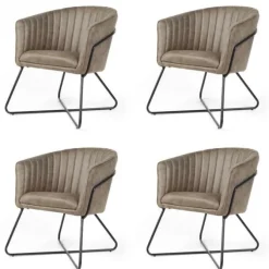 Bo Lundgren Eetkamerstoel - Nova - lederlook Soft groen (4 stuks)