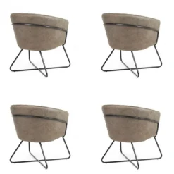 Bo Lundgren Eetkamerstoel - Nova - lederlook Soft groen (4 stuks)