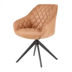 Bo Lundgren Eetkamerstoel - Collins - lederlook Soft cognac (4 stuks)