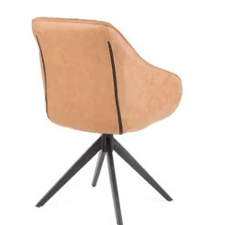 Bo Lundgren Eetkamerstoel - Collins - lederlook Soft cognac (4 stuks)