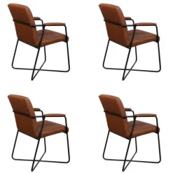 Bo Lundgren Eetkamerstoel - Henry - leer Vintage cognac (4 stuks)