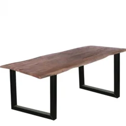 Boomstamtafel massief Acacia Oud Hout - 240 x 100 cm - Bladdikte 5 cm - Diverse poten