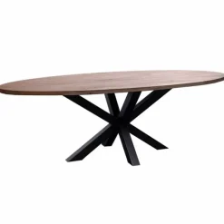 Boomstamtafel ovaal massief Acacia - 240 x 110 cm - Bladdikte 4 cm - Matrixpoot