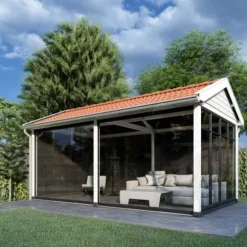 Buitenverblijf zadeldak Betula - 4 meter diep