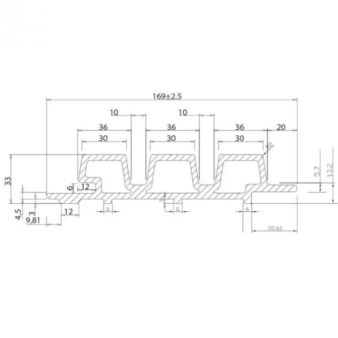 Composiet gevelbekleding rhombus ipe - 33 x 169 mm