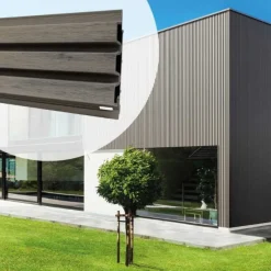 Composiet gevelbekleding rhombus grey - 33 x 169 mm