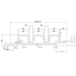 Composiet gevelbekleding rhombus grey - 33 x 169 mm