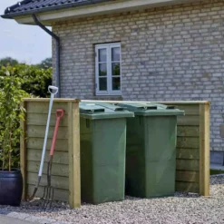 Containerscherm dubbel vuren - Klink groen geimpregneerd 90 x 174 x 104 cm