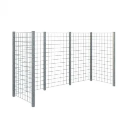 Containerscherm stalen traliewerk - gegalvaniseerd - 89 x 258 x 147 cm