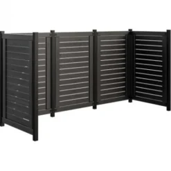 Containerscherm vuren - Lund zwart 85 x 245 x 124 cm