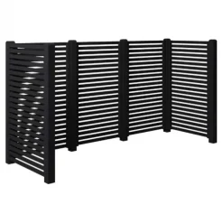 Containerscherm vuren - Tokyo zwart - 100 x 281 x 148 cm