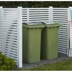 Containerscherm vuren - Tokyo wit - 100 x 281 x 148 cm