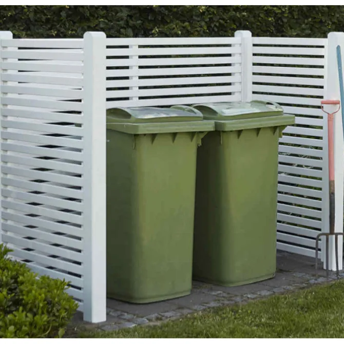 Containerscherm vuren - Tokyo wit - 100 x 281 x 148 cm