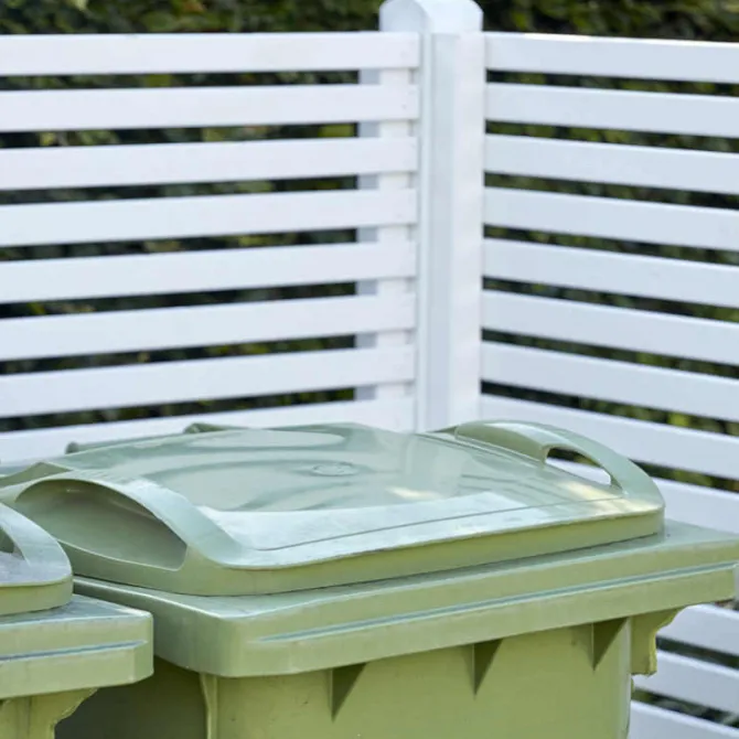 Containerscherm vuren - Tokyo wit - 100 x 281 x 148 cm