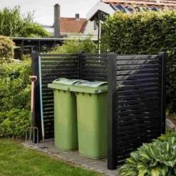 Containerscherm vuren - Tokyo zwart - 100 x 197 x 148 cm