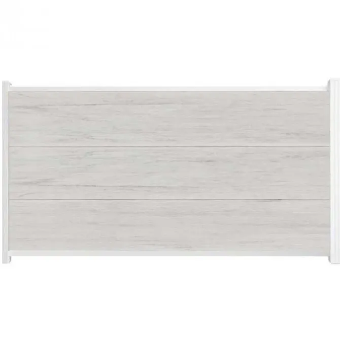 C-Wood Schutting composiet co-extrusie Como beige met wit aluminium kader (180 x 90 cm)