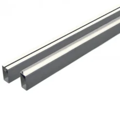 C-Wood Schutting composiet co-extrusie Como antraciet met blank aluminium kader (90 x 180 cm)