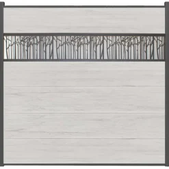 C-Wood Schutting composiet co-extrusie Como beige met antraciet alu kader (180 x 180 cm)