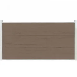 C-Wood Schutting composiet co-extrusie Como vergrijsd bruin met blank aluminium kader (180 x 90 cm)