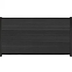 C-Wood Schutting composiet co-extrusie Como antraciet met zwart aluminium kader (180 x 90 cm)