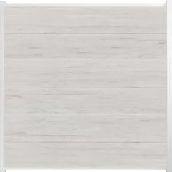 C-Wood Schutting composiet co-extrusie Como beige met wit aluminium kader (180 x 180 cm)