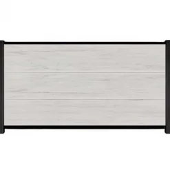 C-Wood Schutting composiet co-extrusie Como beige met zwart aluminium kader (180 x 90 cm)