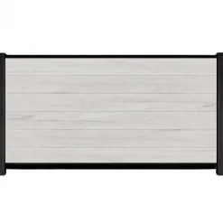 C-Wood Schutting composiet co-extrusie Garda beige met zwart aluminium kader (180 x 90 cm)