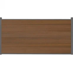 C-Wood Schutting composiet co-extrusie Como teak met antraciet aluminium kader (180 x 90 cm)