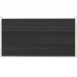 C-Wood Schutting composiet co-extrusie Como antraciet met blank aluminium kader (180 x 90 cm)