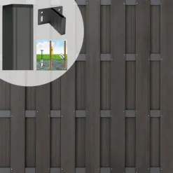 C-Wood Schutting set composiet Bari antraciet met antraciet aluminium frame (5,67 meter)