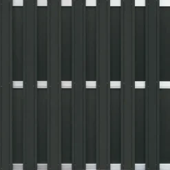 C-Wood Schutting set composiet Stijl antraciet met blank aluminium frame (7,54 meter)