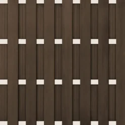 C-Wood Schutting set composiet Bari donkerbruin met blank aluminium frame (5,67 meter)