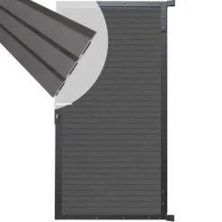 C-Wood Tuindeur aluminium antraciet frame Rhombus Triple - composiet rock grey (90 x 180 cm)