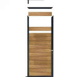 C-Wood Tuindeur aluminium antraciet frame Mix & Match - hardhout Ipé (90 x 200 cm)