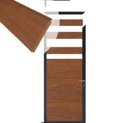 C-Wood Tuindeur aluminium antraciet frame Mix & Match - hardhout Bamboe (90 x 200 cm)