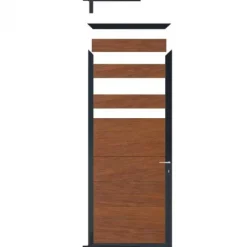 C-Wood Tuindeur aluminium antraciet frame Mix & Match - hardhout Bamboe (90 x 200 cm)