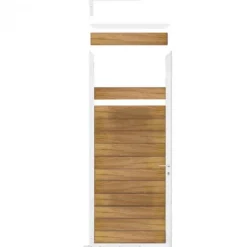 C-Wood Tuindeur aluminium wit frame Mix & Match - hardhout Ipé (90 x 200 cm)