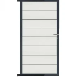 C-Wood Tuindeur aluminium antraciet frame Modular - composiet co-ex wit (90 x 180 cm)
