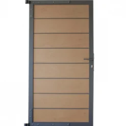 C-Wood Tuindeur aluminium antraciet frame Modular - composiet teak (90 x 180 cm)